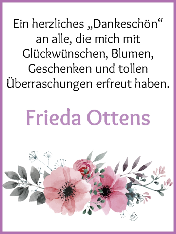 Glückwunschanzeige von Frieda Ottens von Osterholzer Kreisblatt