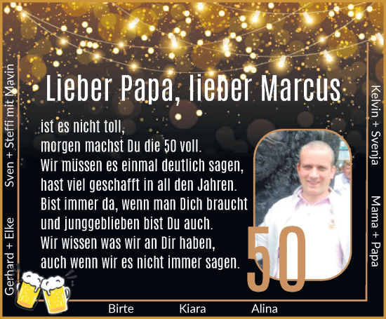 Glückwunschanzeige von Marcus  von Osterholzer Kreisblatt