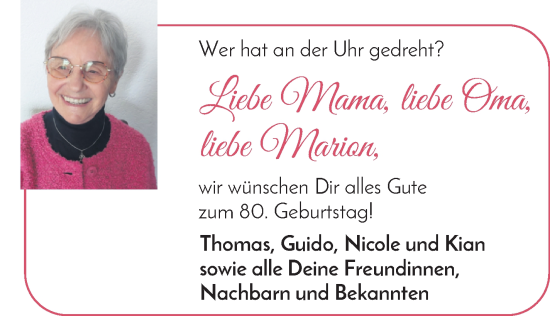 Glückwunschanzeige von Marion  von WESER-KURIER
