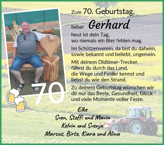 Glückwunschanzeige von Gerhard  von Osterholzer Kreisblatt