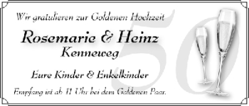 Glückwunschanzeige von Rosemarie und Heinz Kenneweg von WESER-KURIER