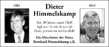 Glückwunschanzeige von Dieter Himmelskamp von WESER-KURIER