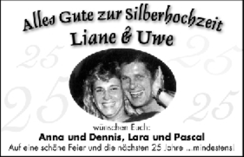 Glückwunschanzeige von Liane und Uwe  von WESER-KURIER