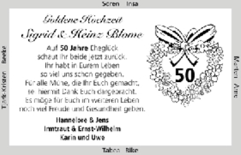Glückwunschanzeige von Heinz Blome von WESER-KURIER