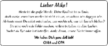 Glückwunschanzeige von Mike  von WESER-KURIER