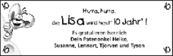 Glückwunschanzeige von Lisa  von WESER-KURIER