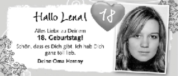 Glückwunschanzeige von Lena  von WESER-KURIER