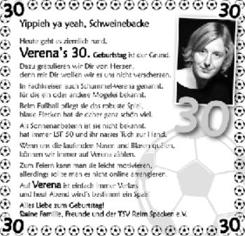 Glückwunschanzeige von Verena  von WESER-KURIER
