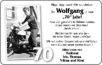 Glückwunschanzeige von Wolfgang  von WESER-KURIER