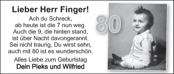 Glückwunschanzeige von Herr Finger  von WESER-KURIER
