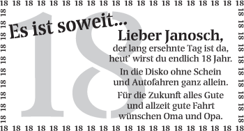 Glückwunschanzeige von Janosch  von WESER-KURIER