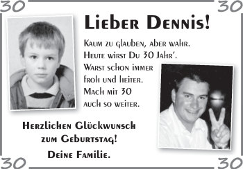 Glückwunschanzeige von Dennis  von WESER-KURIER