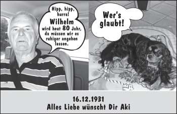 Glückwunschanzeige von Wilhelm  von WESER-KURIER