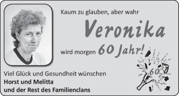 Glückwunschanzeige von Veronika  von WESER-KURIER