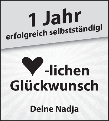 Glückwunschanzeige von 1 Jahr  von WESER-KURIER
