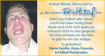 Glückwunschanzeige von Fridtjog  von WESER-KURIER