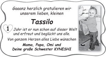Glückwunschanzeige von Tassilo  von WESER-KURIER