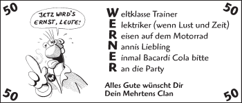 Glückwunschanzeige von Werner  von WESER-KURIER