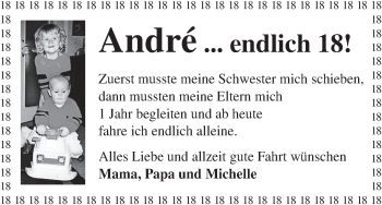 Glückwunschanzeige von André Ohlrogge von WESER-KURIER