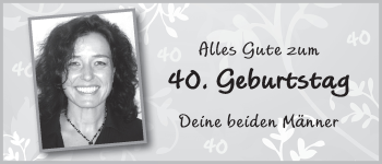 Glückwunschanzeige von 40. Geburtstag  von WESER-KURIER