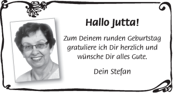 Glückwunschanzeige von Jutta  von WESER-KURIER