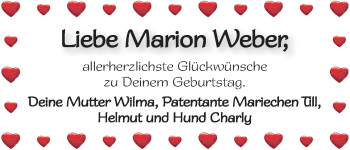 Glückwunschanzeige von Marion Weber von WESER-KURIER