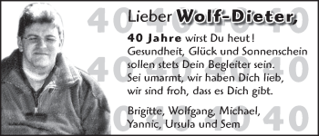 Glückwunschanzeige von Wolf-Dieter  von WESER-KURIER