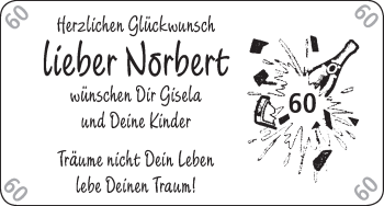 Glückwunschanzeige von Norbert  von WESER-KURIER