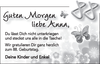 Glückwunschanzeige von Anna  von WESER-KURIER