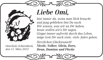 Glückwunschanzeige von Ursula Wendler von WESER-KURIER