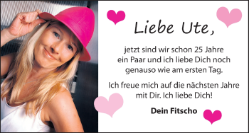 Glückwunschanzeige von Ute  von WESER-KURIER