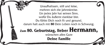 Glückwunschanzeige von Hermann  von WESER-KURIER