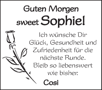 Glückwunschanzeige von Sophie  von WESER-KURIER