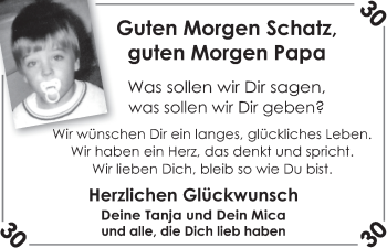 Glückwunschanzeige von Guten Morgen Schatz  von WESER-KURIER