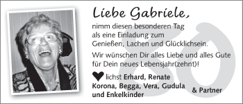 Glückwunschanzeige von Gabriele  von WESER-KURIER