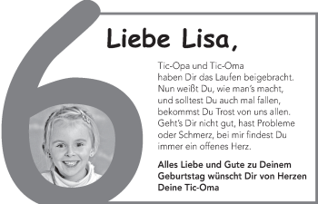 Glückwunschanzeige von Lisa  von WESER-KURIER