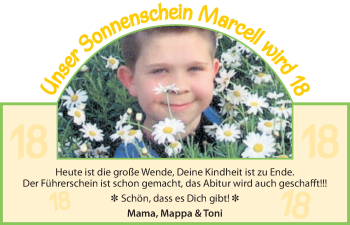 Glückwunschanzeige von Marcell  von WESER-KURIER