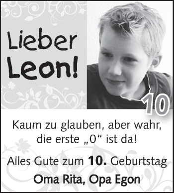 Glückwunschanzeige von Leon Netthöve von WESER-KURIER