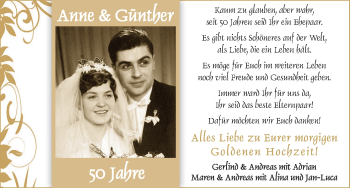 Glückwunschanzeige von Anne und Günther  von WESER-KURIER