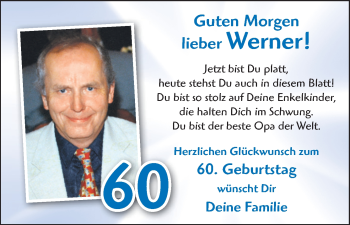Glückwunschanzeige von Werner  von WESER-KURIER