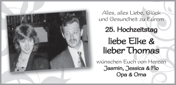 Glückwunschanzeige von Elke und Thomas  von WESER-KURIER