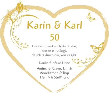 Glückwunschanzeige von Karin und Karl  von WESER-KURIER