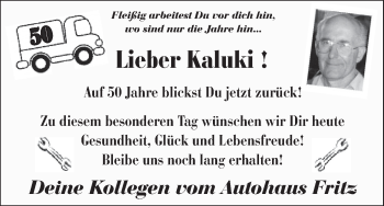 Glückwunschanzeige von Kaluki  von WESER-KURIER