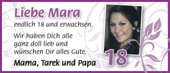 Glückwunschanzeige von Mara  von WESER-KURIER