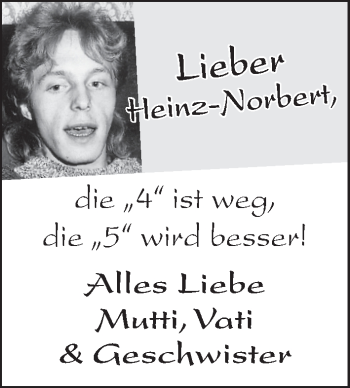Glückwunschanzeige von Heinz-Norbert  von WESER-KURIER