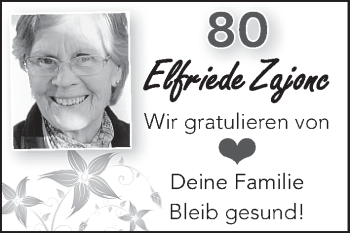 Glückwunschanzeige von Elfriede Zajonc von WESER-KURIER