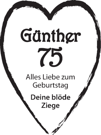 Glückwunschanzeige von Günther  von WESER-KURIER