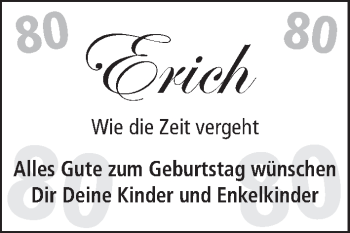 Glückwunschanzeige von Erich  von WESER-KURIER