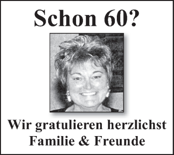 Glückwunschanzeige von Schon 60  von WESER-KURIER