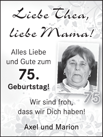 Glückwunschanzeige von Thea  von WESER-KURIER